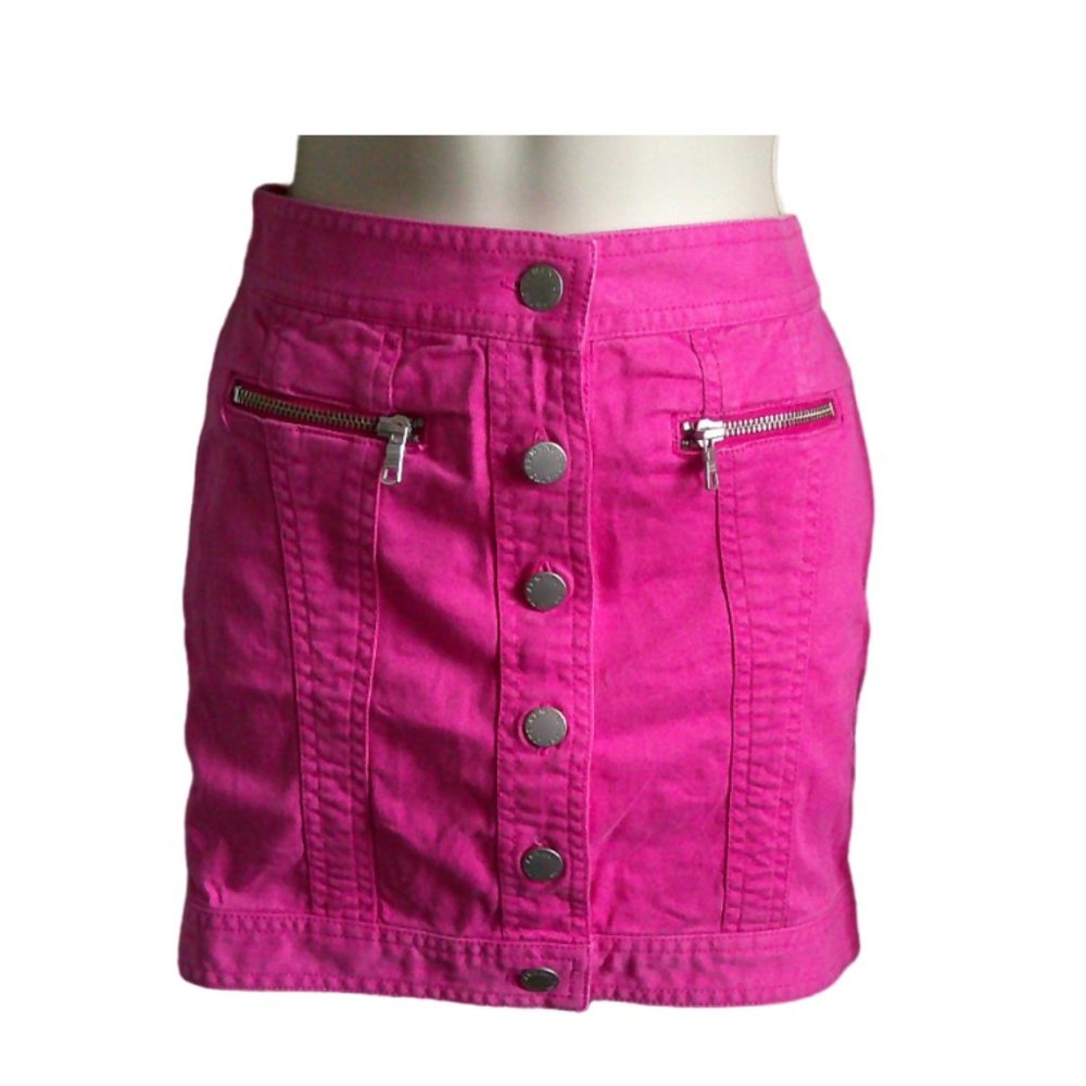Armani Exchange A|X Women's Fuschia Denim Mini Skirt